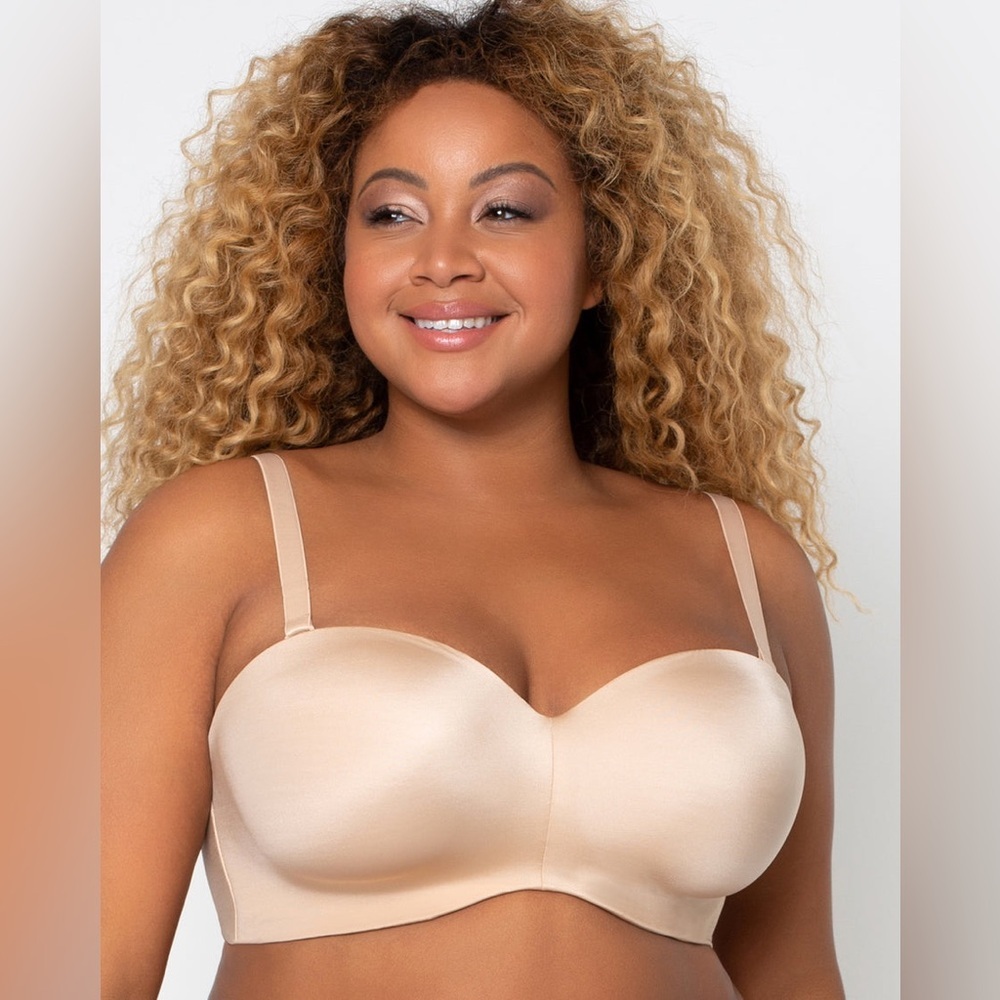 Curvy Couture Brown Bandeau Smooth Strapless Multi-Way Bra